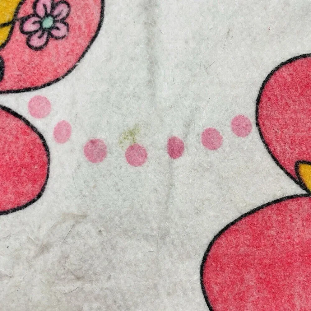 RARE Vintage 1980s Disney Minnie Mouse Satin Edge Blanket 89 x 70 Butterflies